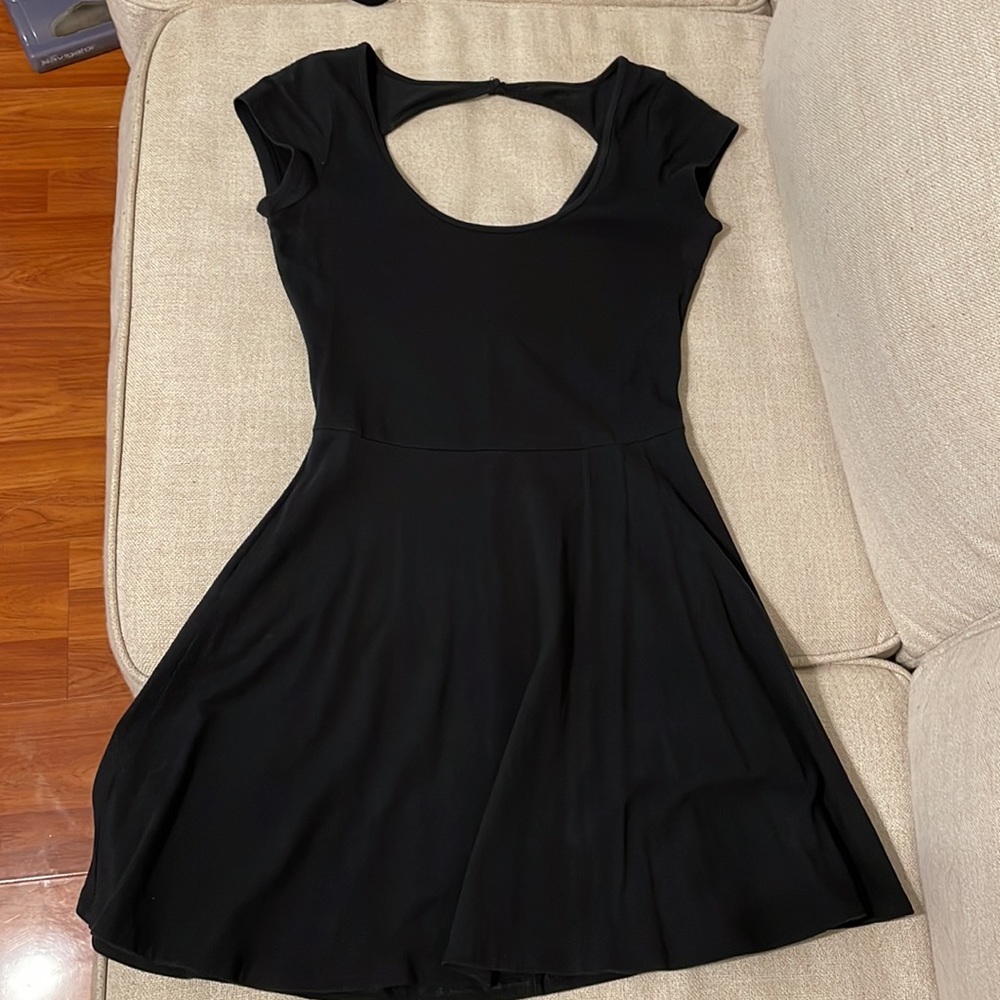 American Eagle Black Fit & Flair Dress. Cotton. Size Small